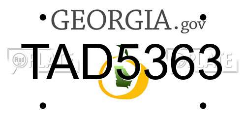 TAD5363 Georgia License Plate