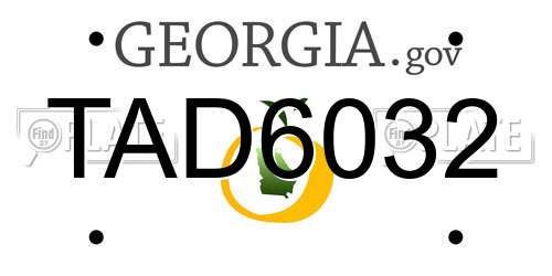 TAD6032 Georgia License Plate