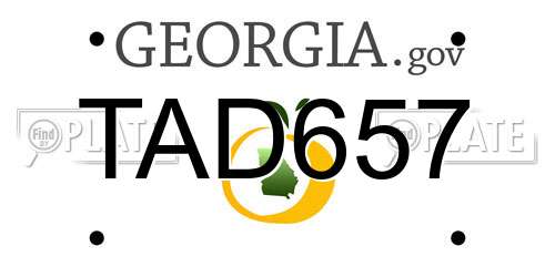 TAD657 Georgia License Plate