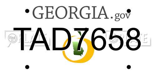 TAD7658 Georgia License Plate