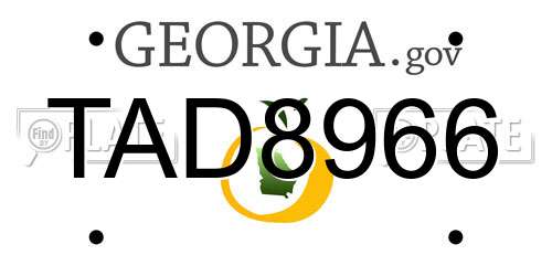 TAD8966 Georgia License Plate