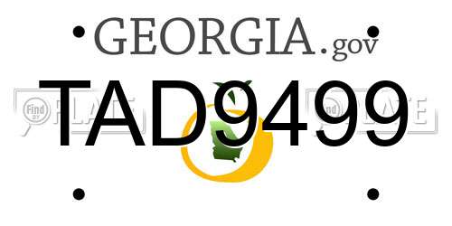 TAD9499 Georgia License Plate