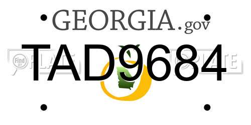 TAD9684 Georgia License Plate