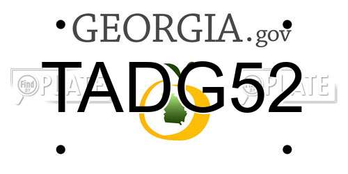 TADG52 Georgia License Plate