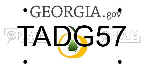 TADG57 Georgia License Plate