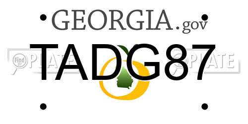 TADG87 Georgia License Plate