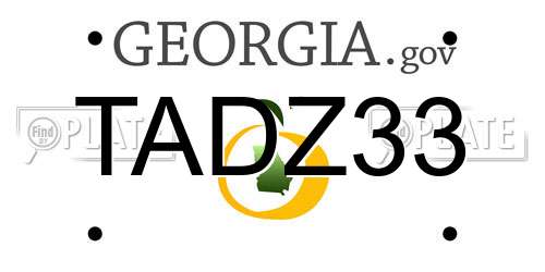 TADZ33 Georgia License Plate