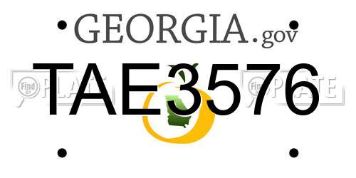 TAE3576 Georgia License Plate