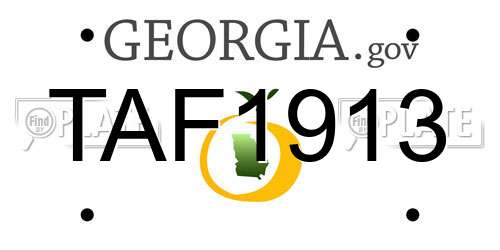 TAF1913 Georgia License Plate