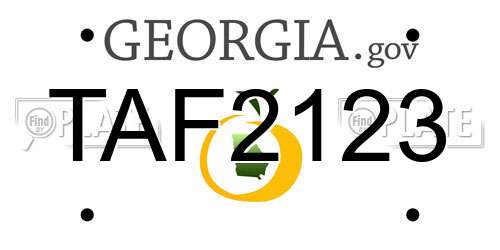 TAF2123 Georgia License Plate