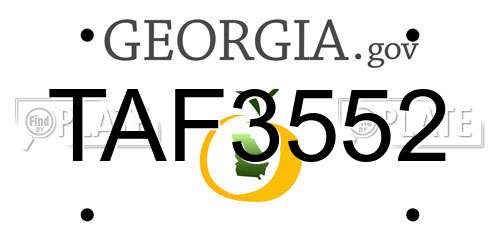 TAF3552 Georgia License Plate