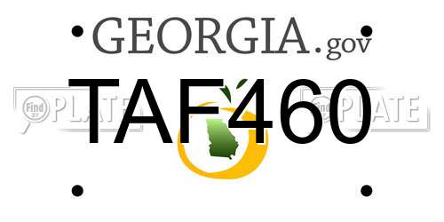 TAF460 Georgia License Plate