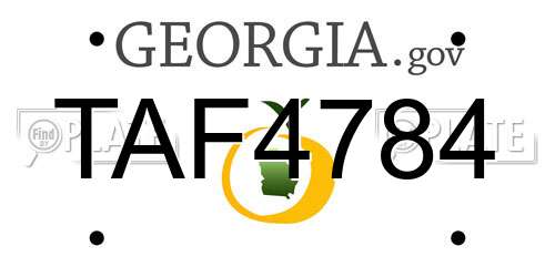 TAF4784 Georgia License Plate