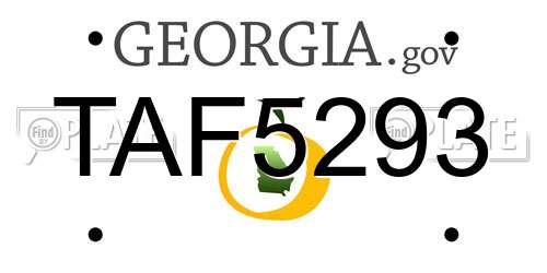 TAF5293 Georgia License Plate
