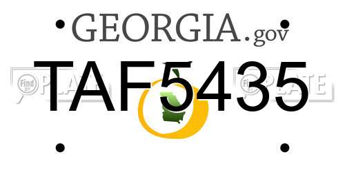TAF5435 Georgia License Plate