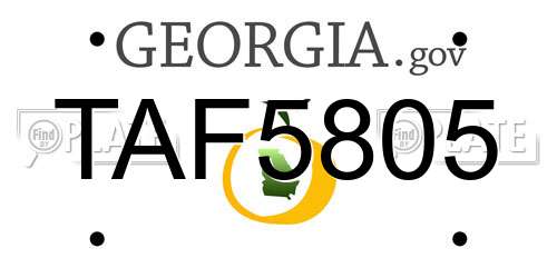 TAF5805 Georgia License Plate
