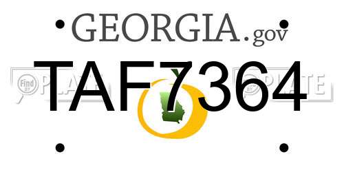 TAF7364 Georgia License Plate