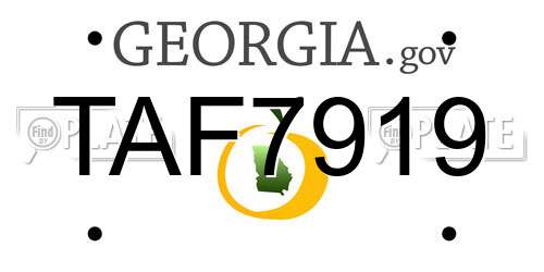 TAF7919 Georgia License Plate