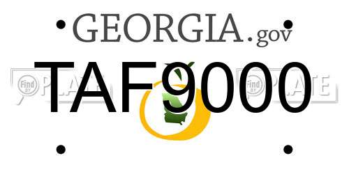 TAF9000 Georgia License Plate