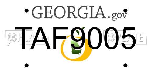 TAF9005 Georgia License Plate
