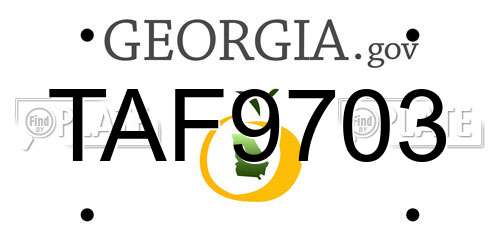 TAF9703 Georgia License Plate