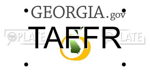 TAFFR Georgia License Plate