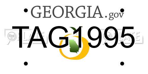 TAG1995 Georgia License Plate