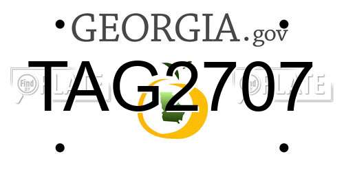 TAG2707 Georgia License Plate