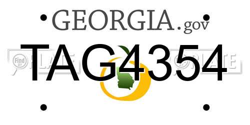 TAG4354 Georgia License Plate