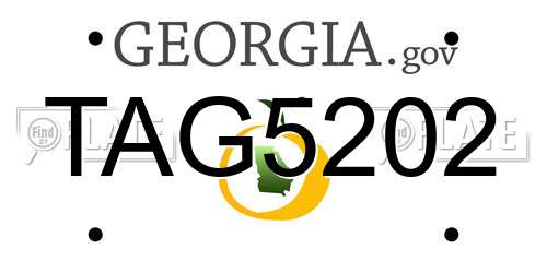 TAG5202 Georgia License Plate