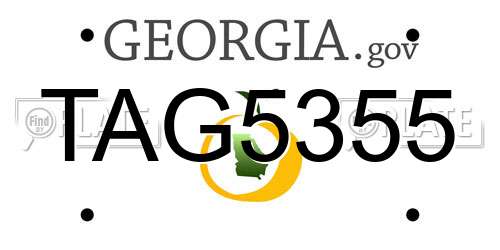 TAG5355 Georgia License Plate
