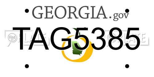 TAG5385 Georgia License Plate