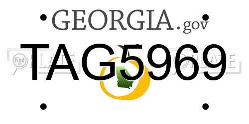 TAG5969 Georgia License Plate