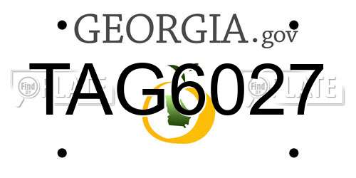 TAG6027 Georgia License Plate