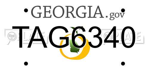 TAG6340 Georgia License Plate