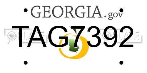 TAG7392 Georgia License Plate