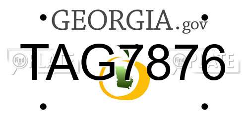 TAG7876 Georgia License Plate