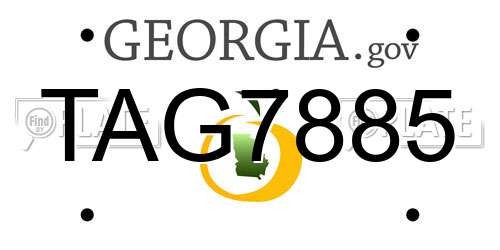 TAG7885 Georgia License Plate