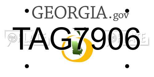 TAG7906 Georgia License Plate