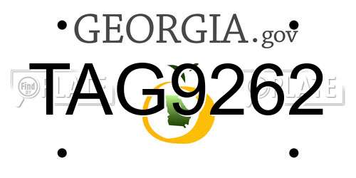 TAG9262 Georgia License Plate