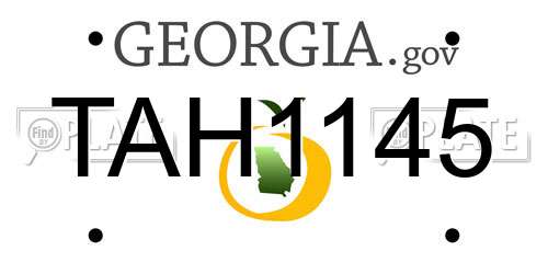 TAH1145 Georgia License Plate