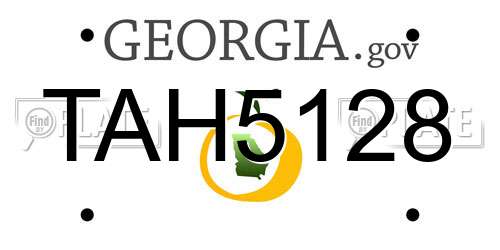 TAH5128 Georgia License Plate