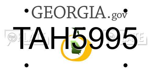 TAH5995 Georgia License Plate