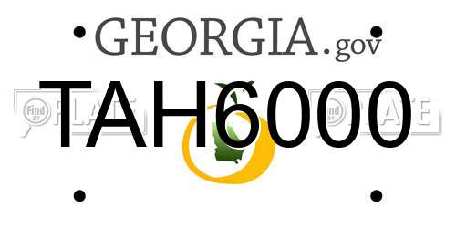 TAH6000 Georgia License Plate