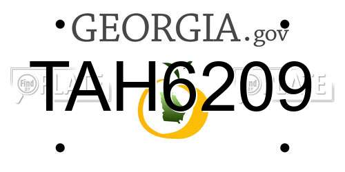 TAH6209 Georgia License Plate