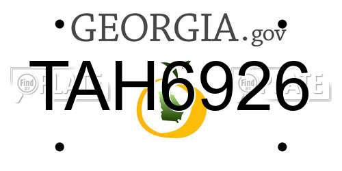 TAH6926 Georgia License Plate