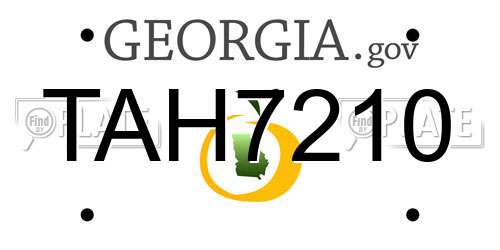 TAH7210 Georgia License Plate