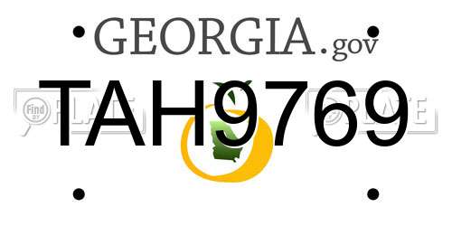 TAH9769 Georgia License Plate