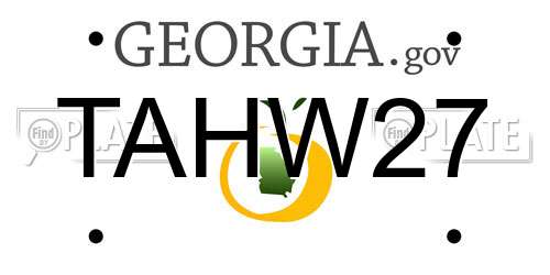 TAHW27 Georgia License Plate
