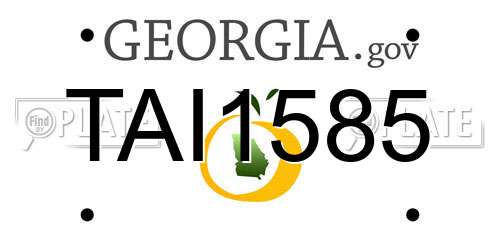 TAI1585 Georgia License Plate